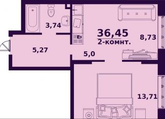 Продается 2-ком. квартира, 36.5 м2, Ульяновск, улица Народного учителя Латышева, 5, ЖК Сиреневый