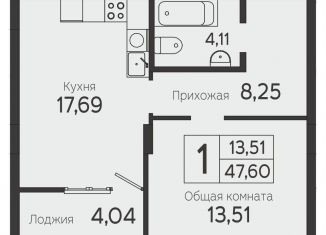 Продажа однокомнатной квартиры, 47.6 м2, Томская область, Комсомольский проспект, 48