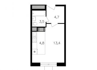 Продаю квартиру студию, 26.4 м2, Москва, метро Октябрьское поле