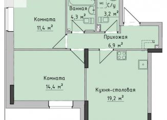 Продам 2-комнатную квартиру, 59 м2, Ижевск, ЖК Холмогоровский