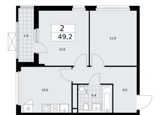 Продажа 2-комнатной квартиры, 49.2 м2, Москва, жилой комплекс Прокшино, к11.2.2