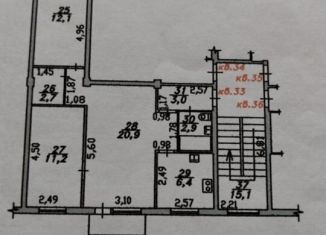 Трехкомнатная квартира на продажу, 59.2 м2, Краснодар, улица 2-я Пятилетка, 4/1, улица 2-я Пятилетка