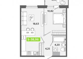 Продам 1-комнатную квартиру, 39 м2, городской посёлок Янино-1