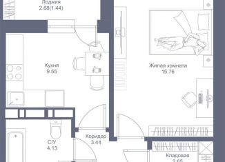 Продается 1-комнатная квартира, 37 м2, Казань