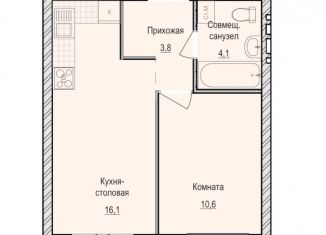 Продажа 1-комнатной квартиры, 34.6 м2, село Первомайский