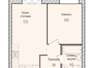 Продаю 1-комнатную квартиру, 35.1 м2, село Первомайский