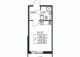 Продам квартиру студию, 27.5 м2, Мурино