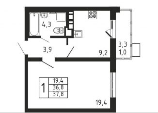 Продается 1-ком. квартира, 37.8 м2, Московская область