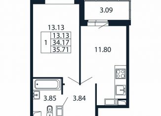 Продаю 1-комнатную квартиру, 35.7 м2, Мурино, Ручьёвский проспект, 20