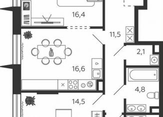 Продается четырехкомнатная квартира, 116 м2, Москва, 2-я очередь, к1.2, станция ЗИЛ