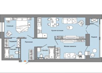 Продажа 2-ком. квартиры, 70 м2, село Первомайский, ЖК Знак, улица Строителя Николая Шишкина, 11к1