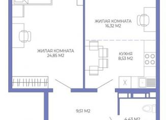 Продается двухкомнатная квартира, 63.6 м2, Пензенская область