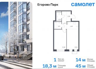 Продажа 1-ком. квартиры, 45 м2, Московская область