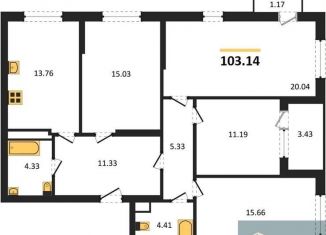 Продам 4-комнатную квартиру, 103.1 м2, Воронежская область, улица Ломоносова, 116А