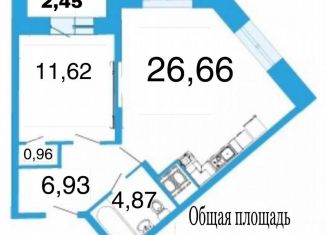 Продаю однокомнатную квартиру, 50.7 м2, посёлок Шушары, Школьная улица, 6к2, ЖК Босфор