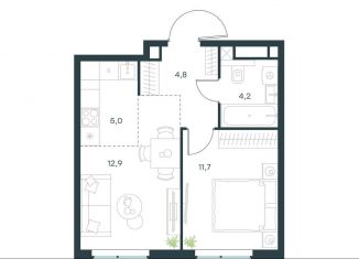 Продажа 2-ком. квартиры, 38.6 м2, Москва, метро Аминьевская