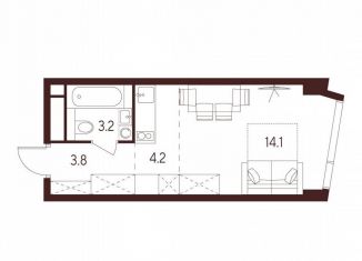 Продам квартиру студию, 25.3 м2, Москва, станция Зорге