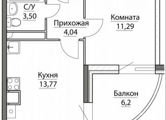 Продам 1-комнатную квартиру, 39.7 м2, посёлок Красный Бор