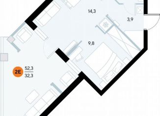 Продам 1-ком. квартиру, 52.3 м2, Крым