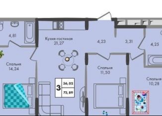 Продаю 3-ком. квартиру, 65.6 м2, Краснодар, улица имени Генерала Брусилова, 5лит1.1