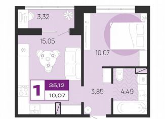 Продам 1-комнатную квартиру, 35.1 м2, Брянская область