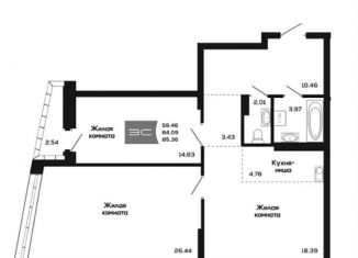 Продается трехкомнатная квартира, 85.4 м2, Новосибирск, метро Студенческая, улица Титова, 48