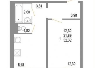 Продается однокомнатная квартира, 33 м2, Челябинск, улица Блюхера, 123И, Советский район