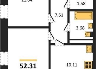 Продаю 2-ком. квартиру, 52.3 м2, Воронеж, Коминтерновский район