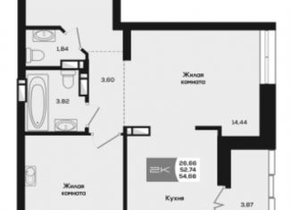 Продам 2-ком. квартиру, 54.7 м2, Новосибирск, метро Площадь Маркса, улица Титова, с2