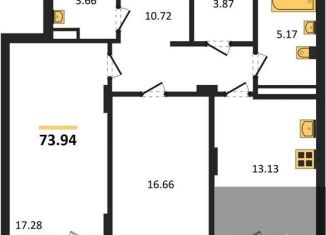 Продам 2-комнатную квартиру, 73.9 м2, Воронеж, Коминтерновский район