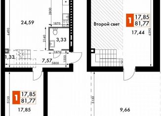 1-комнатная квартира на продажу, 81.8 м2, деревня Митькино, жилой комплекс Жаворонки Клаб, к4