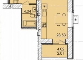 Продажа однокомнатной квартиры, 43.3 м2, Пенза, улица Герцена, с106