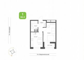 Продается 1-комнатная квартира, 38 м2, Хабаровский край, Воронежская улица, 171