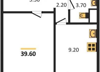 Однокомнатная квартира на продажу, 39.6 м2, Воронеж, Левобережный район