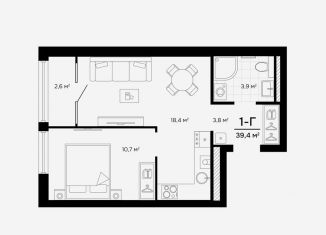 Продам 1-комнатную квартиру, 39.4 м2, Санкт-Петербург, муниципальный округ Сосновая Поляна, улица Ивана Куликова