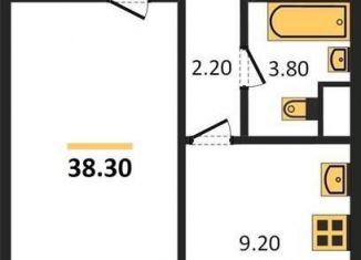 Продаю однокомнатную квартиру, 38.3 м2, Воронеж, Левобережный район