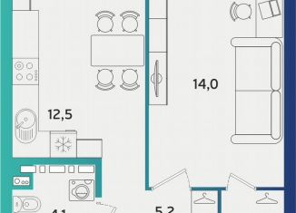 Продается 1-комнатная квартира, 39.3 м2, Татарстан