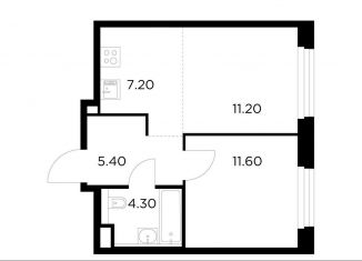 Продается 2-комнатная квартира, 39.7 м2, Мытищи, жилой комплекс Белый Grad, 12.2