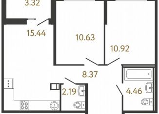 Продаю двухкомнатную квартиру, 52 м2, Санкт-Петербург, Плесецкая улица, 28к1, муниципальный округ Коломяги