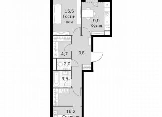 Продам двухкомнатную квартиру, 62.9 м2, Москва, метро Тушинская, Строительный проезд, 9с9