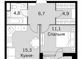 Продается 1-комнатная квартира, 44.5 м2, Москва, Строительный проезд, 9с9, район Покровское-Стрешнево