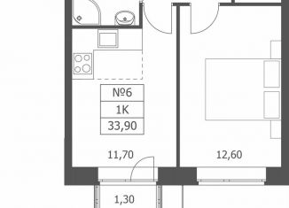 1-комнатная квартира на продажу, 33.9 м2, Ярославская область, Большая Октябрьская улица, 85