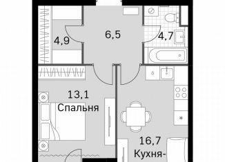 Продам 1-ком. квартиру, 47.7 м2, Москва, Строительный проезд, 9с9, район Покровское-Стрешнево