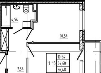 Продается 1-комнатная квартира, 34.7 м2, Сертолово