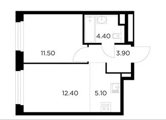 Продажа двухкомнатной квартиры, 37.3 м2, Московская область, жилой комплекс Белый Grad, 12.2