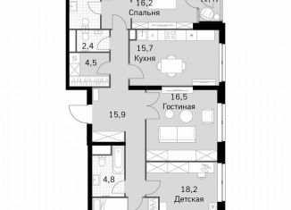 Четырехкомнатная квартира на продажу, 112.3 м2, Москва, Строительный проезд, 9с9, район Покровское-Стрешнево