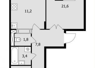 Продажа 2-ком. квартиры, 60.6 м2, Подольск, Школьная улица, 41