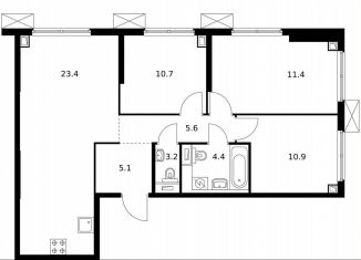 3-ком. квартира на продажу, 80.2 м2, Москва