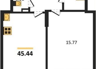 Продаю 1-ком. квартиру, 45.4 м2, Воронеж