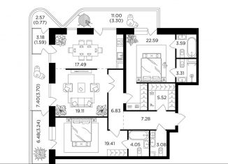 Продажа трехкомнатной квартиры, 124.9 м2, Москва, метро Дубровка, жилой комплекс Форивер, 10